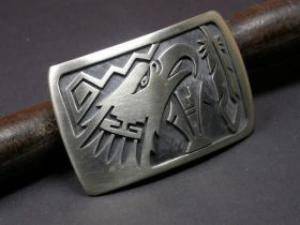 George Phillips (Hopi) – Overlay Gürtelschnalle (Adler)